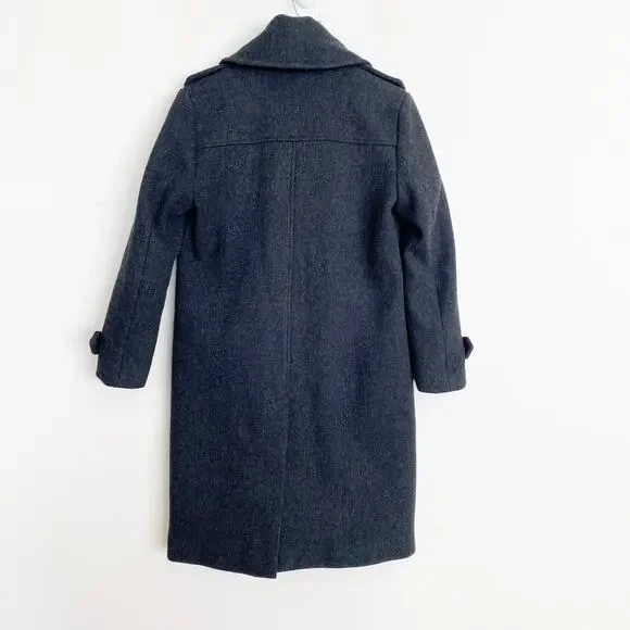 Emerson Fry Wool Blend Double Breasted Dark Gray Peacoat - Size 00 - Picture 4 of 5